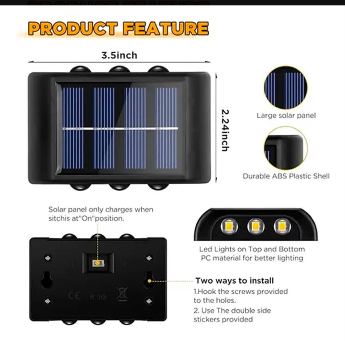 Lámpara de Pared Solar LED